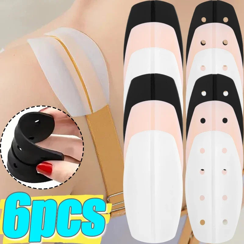 2/6PCS Silicone Anti-Slip Bra Strap Pads – Soft Shoulder Cushions for Women Pain Relief