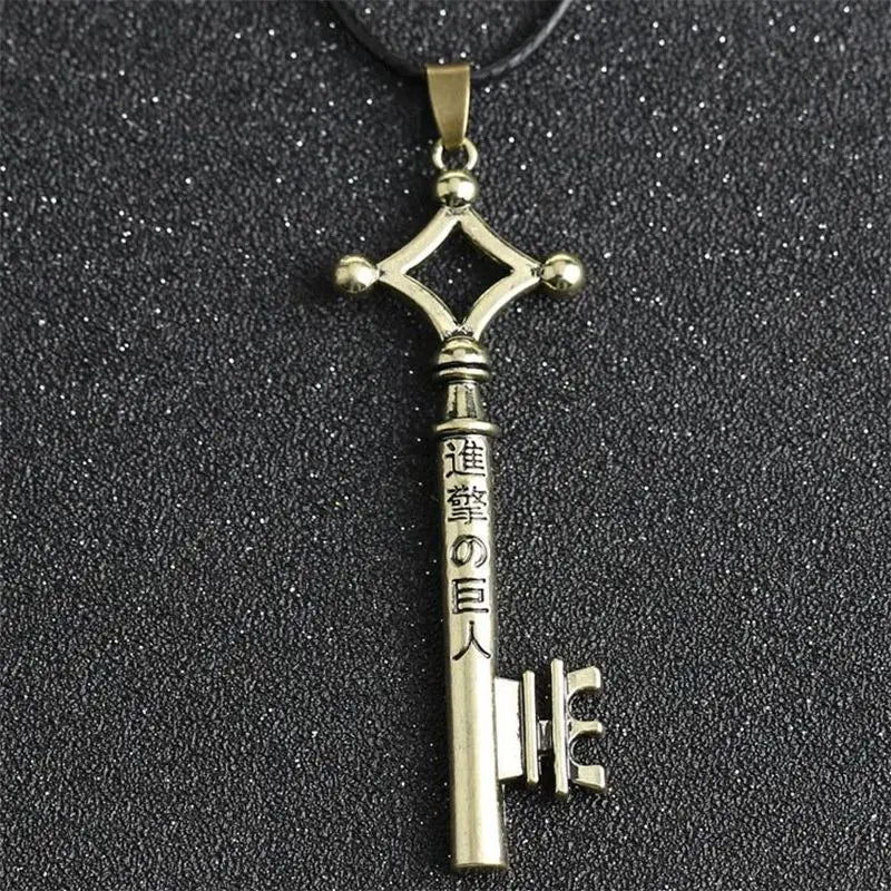 Anime Attack on Titan Eren Key Necklace – Shingeki No Kyojin Vintage Retro Pendant for Cosplay Party Jewelry