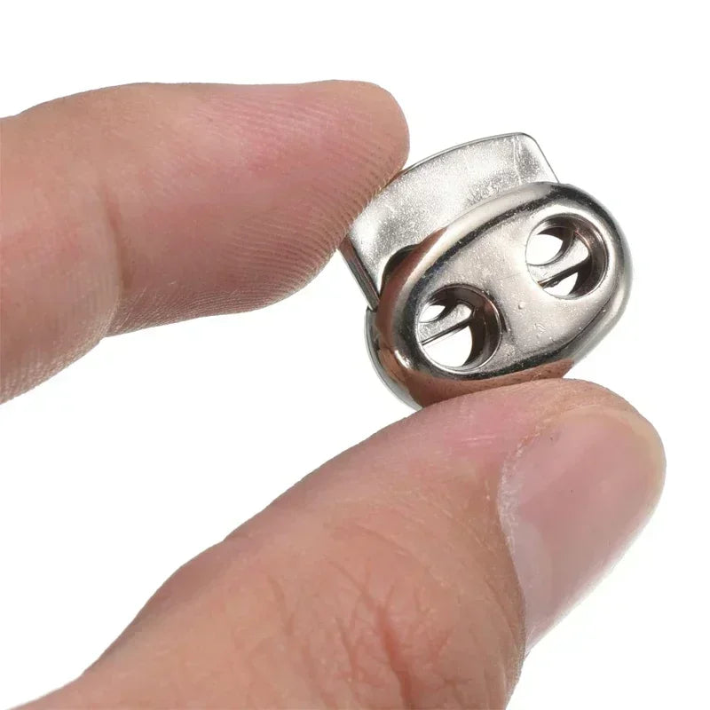 10PCS Twin Hole Metal Cord Lock Set – 4–5.5mm Drawstring Stoppers for Shoelaces & Sportswear Accessories