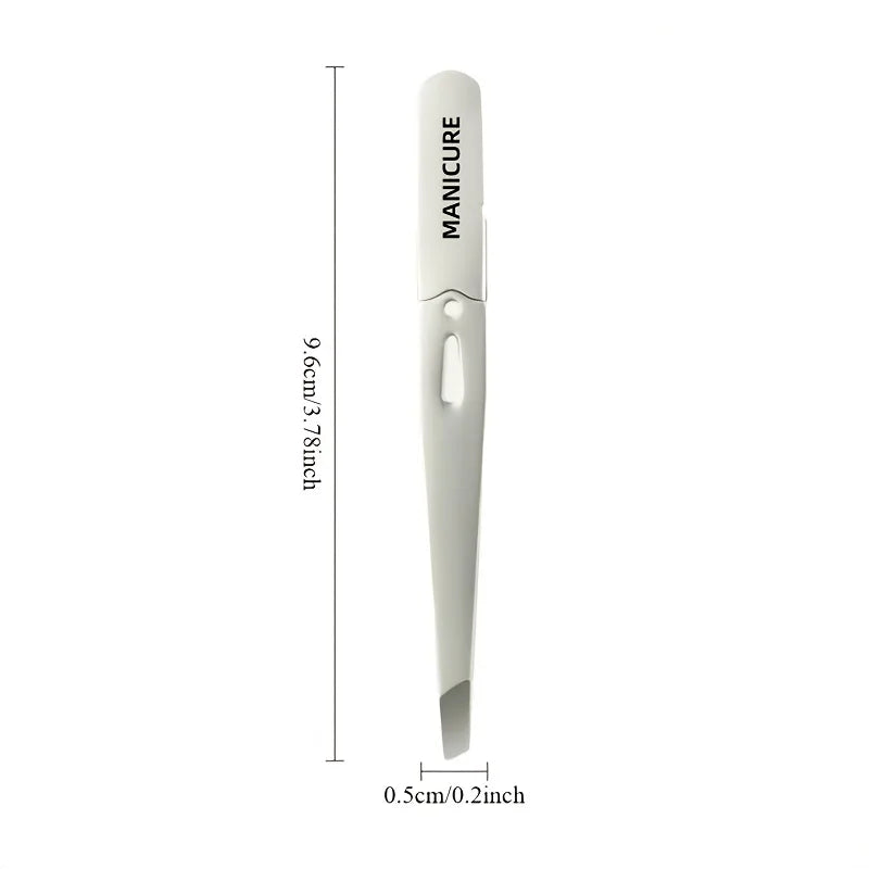 Stainless Steel Angled Eyebrow Tweezers - Professional Precision Hair Removal Tool for Eyebrows & Beard