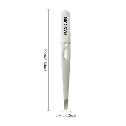 Stainless Steel Angled Eyebrow Tweezers - Professional Precision Hair Removal Tool for Eyebrows & Beard