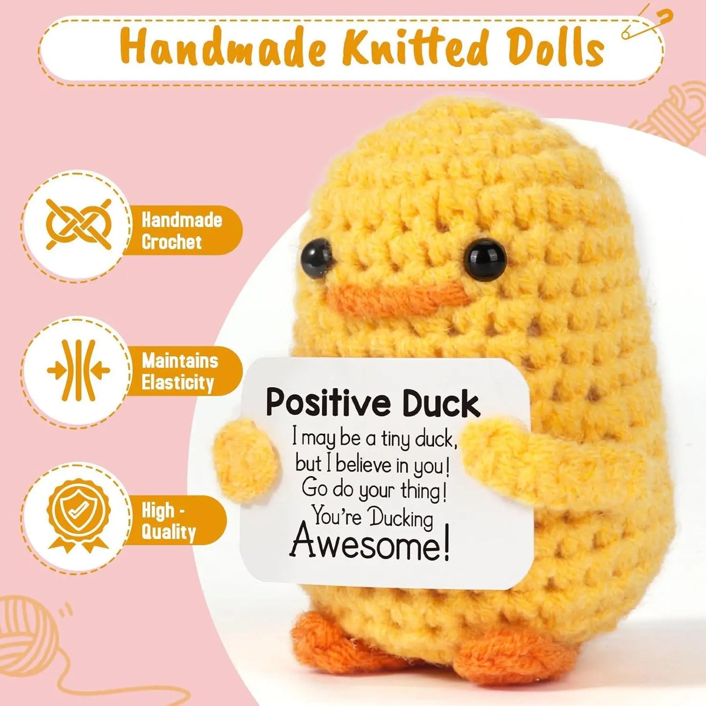 Positive Energy Crochet Doll — Handmade Knitted Plush Potato, Plant, Avocado, Bee & Animal Pocket Hug Emotional Support Gift