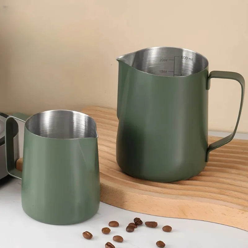 350/600ML Stainless Steel Milk Frothing Pitcher – Precision Scale Latte Jug for Coffee, Barista & Professional Cafe Use