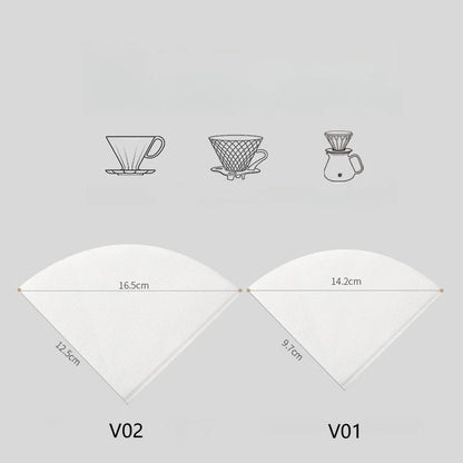 50/100pcs Disposable Cone Coffee Filter Paper – Easy Pour Over Drip Filters for Coffee Machines & Tea Brewing