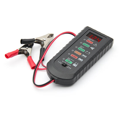 12V 24V Car Battery Tester - LED Voltage Circuit Analyzer with 6 Light Display for Auto Diagnostics