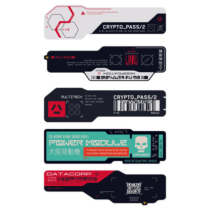 Cyberpunk Mechanical Reflective Vinyl Moto Sticker – QR Code English Off-Road Car, Luggage & Glass Decal Decoration Sticker