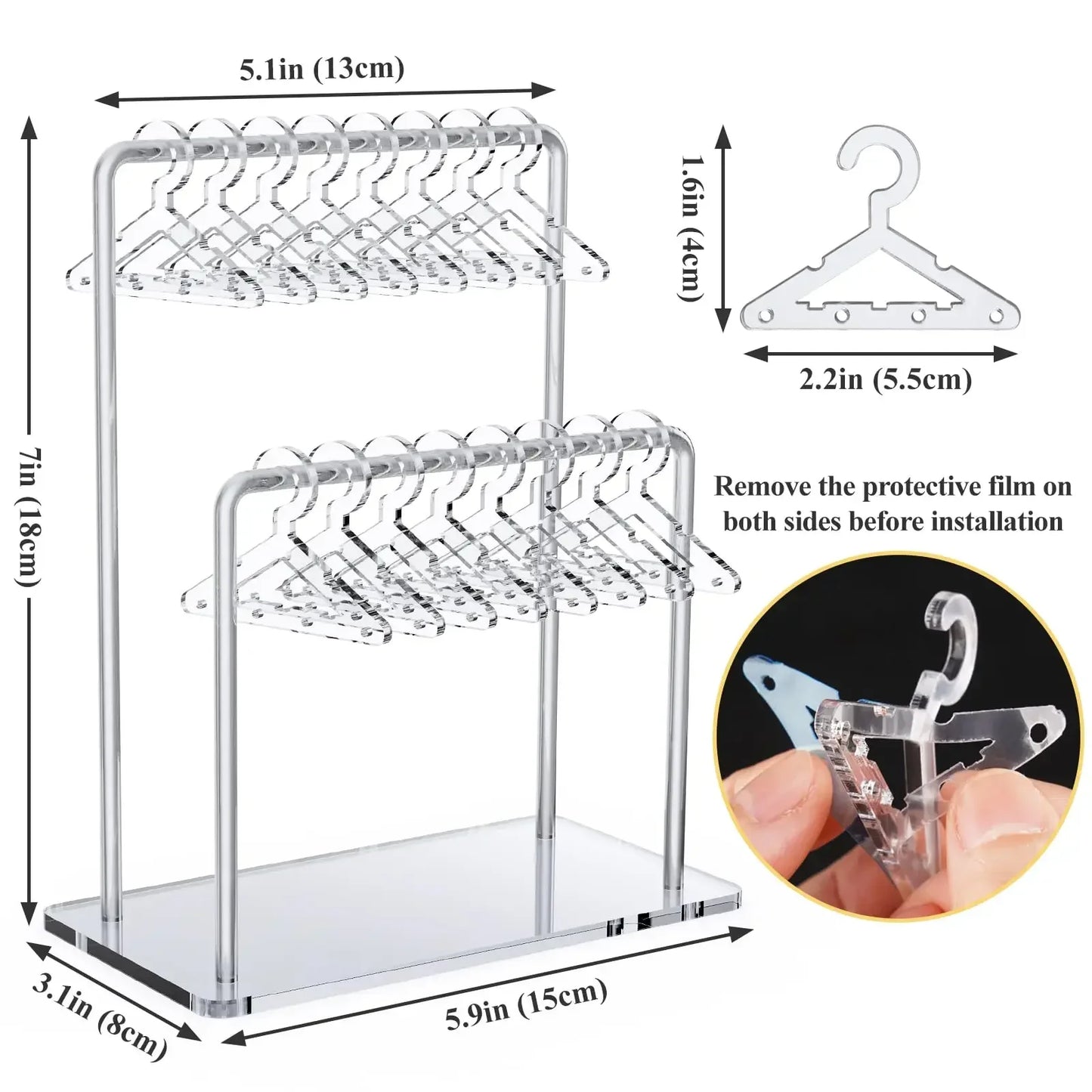 16pcs Hanger-Shaped Jewelry Holders – Personalized Earring Display Racks & Organizer Stands