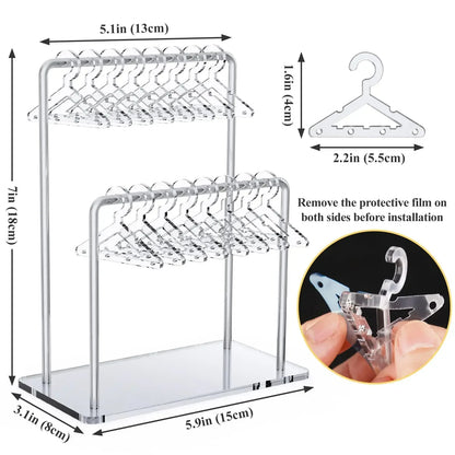 16pcs Hanger-Shaped Jewelry Holders – Personalized Earring Display Racks & Organizer Stands