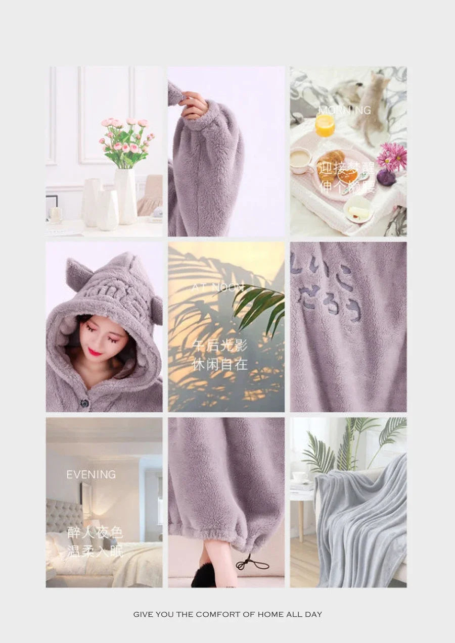 WASART Winter Hooded Fleece Blanket – Ultra Plush Oversized Sweater Blanket with Sleeves, Warm Flannel for Outdoor Use
