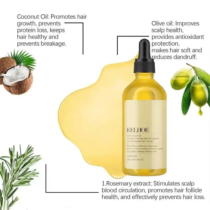 Rosemary Hair Growth Oil 1-3pcs - Moisturizing Hair Serum for Scalp Care & Hair Repair
