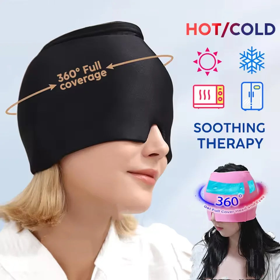 Gel Sleep Mask for Migraine & Headache Relief – Hot & Cold Therapy Eye Mask, Comfortable Shade Cover for Men & Women