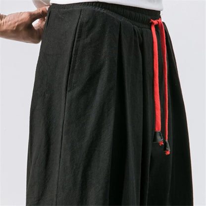 FGKKS Oversize Men’s Loose Harem Pants — Autumn Chinese Linen Sweatpants, High-Quality Casual Trousers for Men