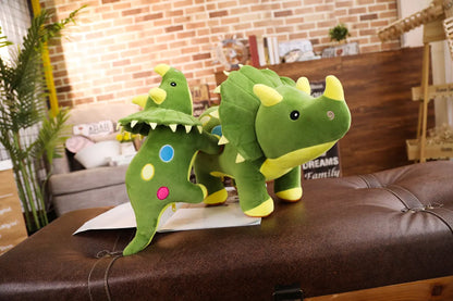 Creative Big Plush Dinosaur Toy – Soft Triceratops & Stegosaurus Stuffed Toys, Kids' Birthday Gifts