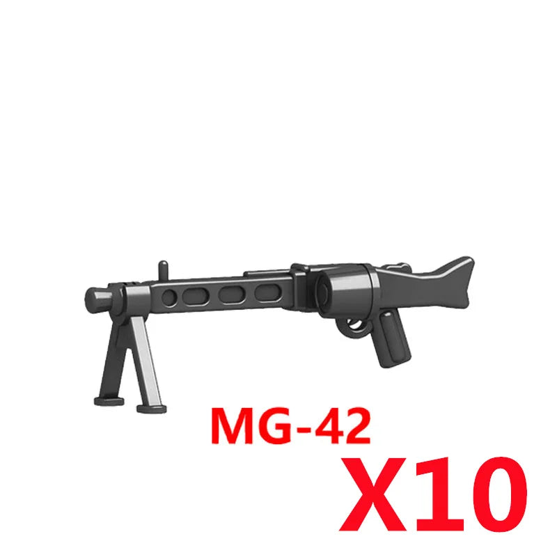 Military Soldier Building Block Figures - MOC Army Weapons Set with Rifles, Rocket Launcher & Mini Gun Toy Gift