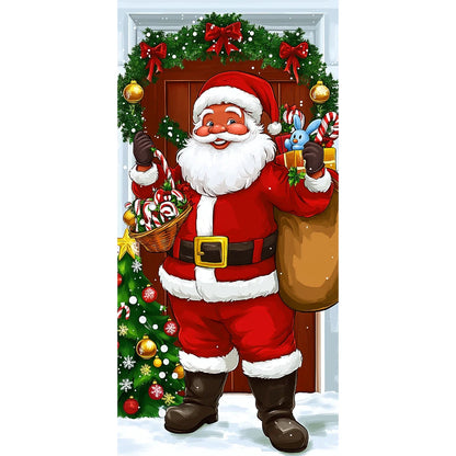 Christmas Fabric Door Banner – Merry Christmas Hanging Background for Photo Booth, Xmas Decor & Photography Props