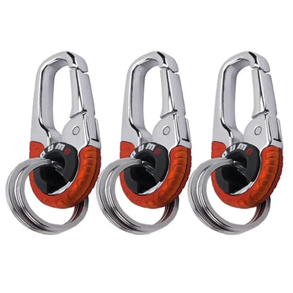 Men’s Stainless Steel Keychain Buckle – Carabiner Hook Key Ring for Outdoor & Car Accessories