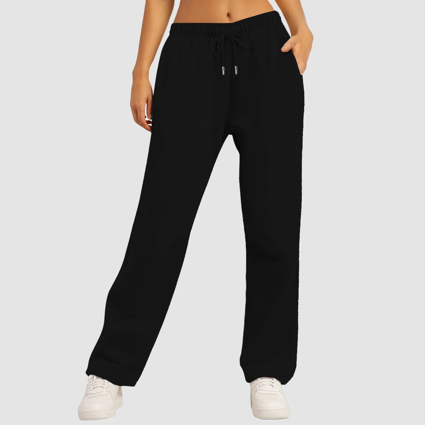 Cozy and Stylish: Women's Fleece Lined Wide Leg Sweatpants - Perfect for Fitness, Travel, and Everyday Wear
