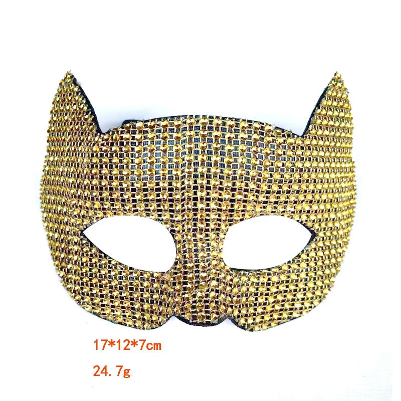 Shiny Cat Ear Mask - Bling Kitten Cosplay Halloween Party Accessory Set