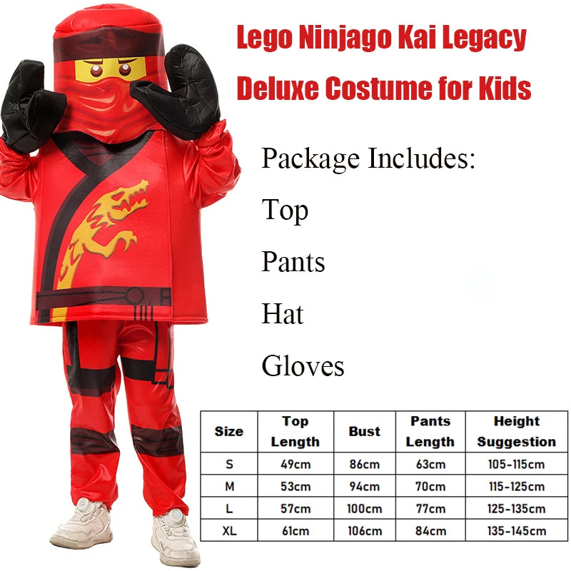 2024 New Arrival Kids Ninja Lloyd Costume – Hidden Warrior Kai Outfit, Fancy Dress Up for Boys & Halloween