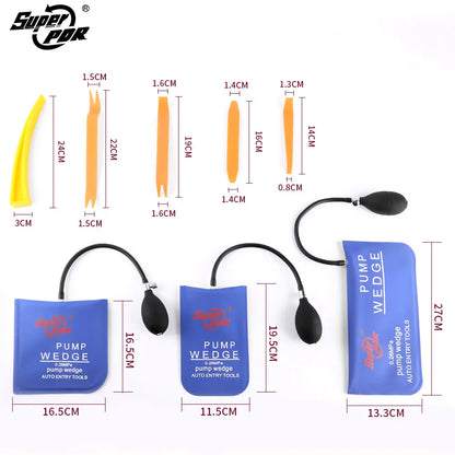 Super PDR Locksmith Pump Wedge Tools - Auto Air Wedge Airbag Lock Pick Set for Car Door Opening, Sizes S, M, L