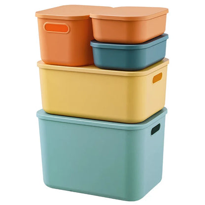 Plastic Storage Box Organizer – Stackable Colorful Baskets for Jewelry, Lipstick, Toys, Underwear & Desktop Snacks