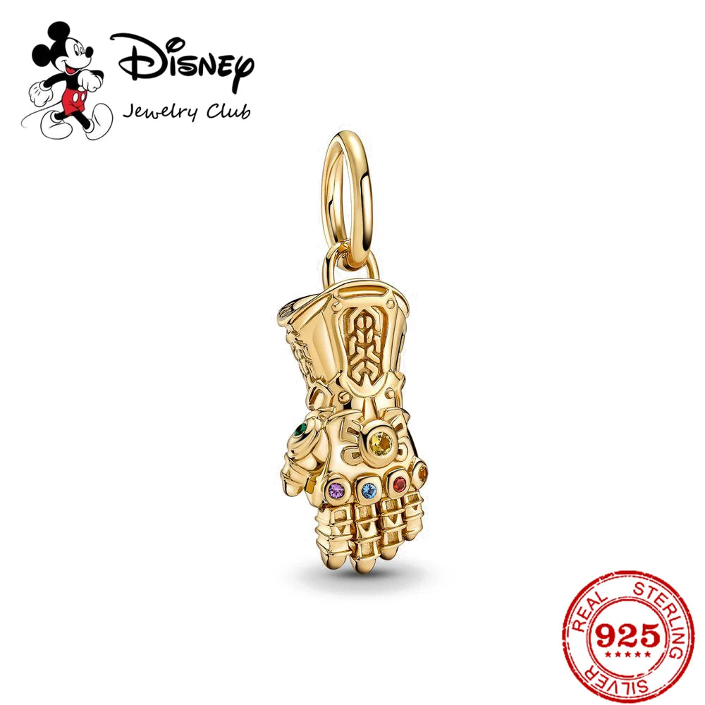 New 925 Sterling Silver Mickey Minnie Vinnie Charm – Beaded Fit for Original Pendant Bracelet, DIY Ladies Jewelry