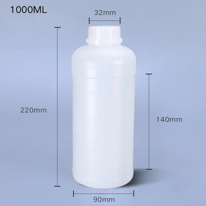 1000mL HDPE Refillable Plastic Bottle with Lid — Food Grade, Leakproof Container for Liquids, Agriculture & Pesticides, 1PCS