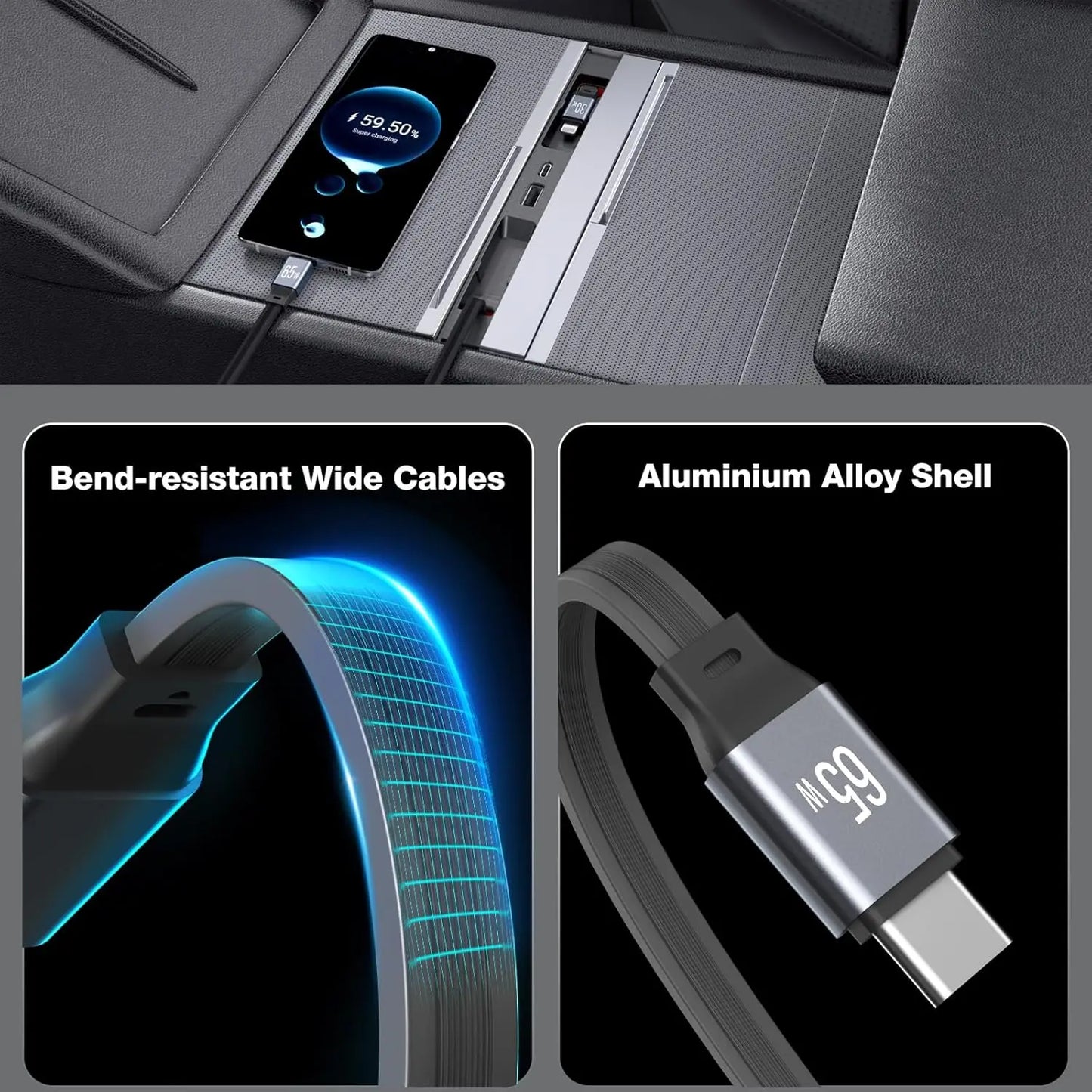 Tesla Model Y 2025 Retractable Center Console USB Hub – Fast Charging Dock for Model 3 & Highland Phones