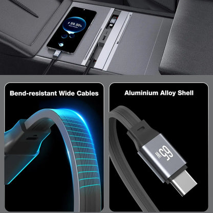 Tesla Model Y 2025 Retractable Center Console USB Hub – Fast Charging Dock for Model 3 & Highland Phones