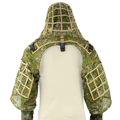 Ghillie Suit Set | Camouflage Hunting Poncho, Base, Cape & Sniper Viper Hood for Airsoft & Paintball