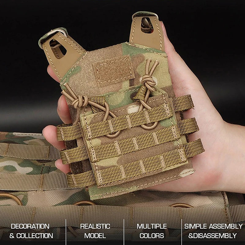 Mini Tactical Beer Bottle Vest Cover – Molle Vest Drink Holder for Dolls & Miniature Sets