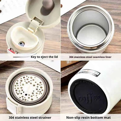 380/510ML Stainless Steel Vacuum Insulated Coffee Cup — Thermal Travel Mug Keeps Drinks Hot & Cold for Car & Outdoor Sports