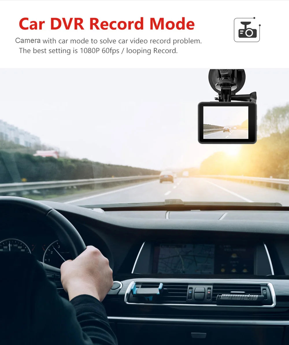 F6W Action Camera — 5K/4K60FPS, 48MP, 2.2" Touch LCD, EIS, Dual Screen, Wi-Fi, 170° Waterproof 30M, 8X Zoom Sports Camera with Wireless Mic