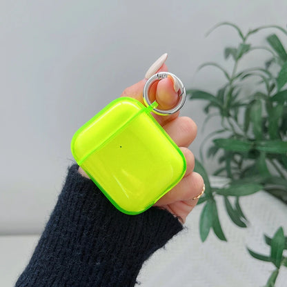 Fluorescent Candy Color Earphone Cover for Apple AirPods 1/2/3/4 & Pro 3 — Crystal Clear Soft TPU Transparent Protective Case