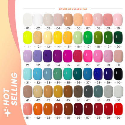 Mxsi 15ml Gel Nail Polish - Neon Brown, Royal Blue, Red, Green & Nude UV Gel Lacquer Colors for Nail Art