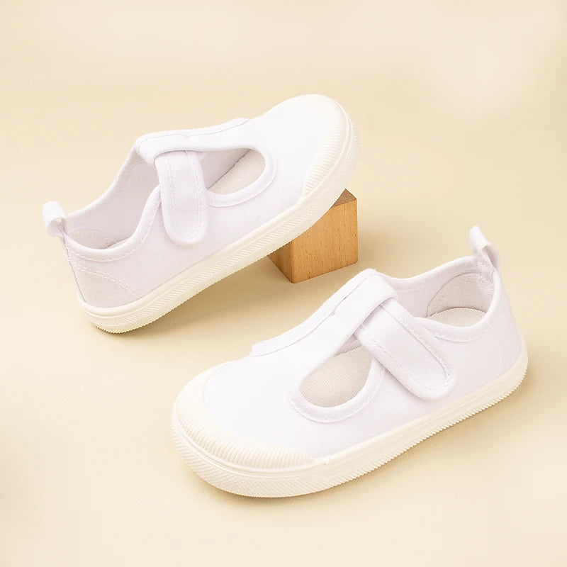 Spring & Autumn Kids Canvas Shoes — Personalized T-Shaped Breathable Sneakers for Children, Model EW8268
