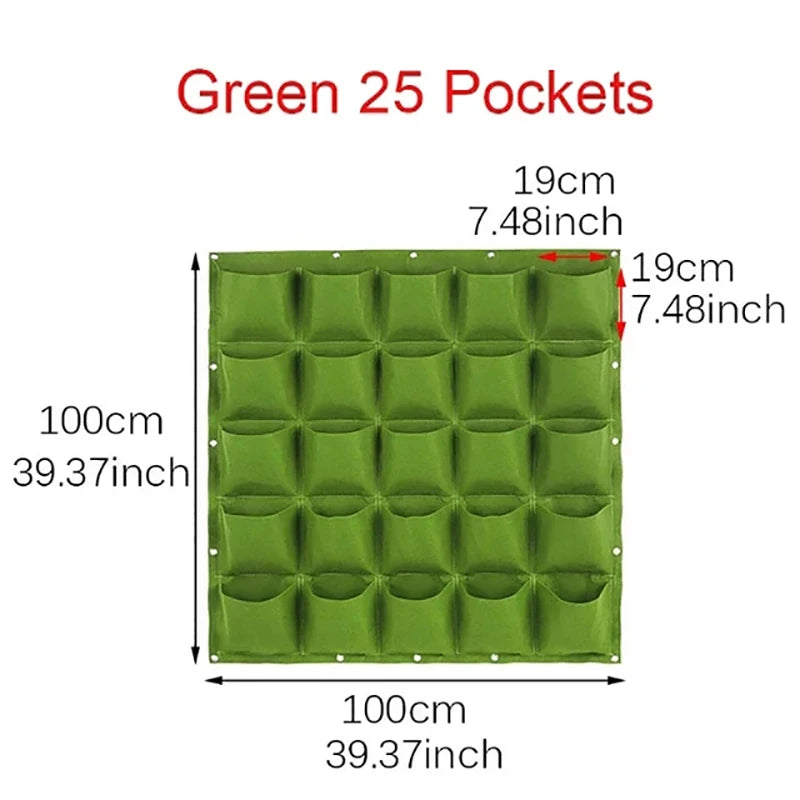 Wall Hanging Planting Bag – Multi-Pocket Vertical Garden Planter for Vegetables, Flowers, and Bonsai