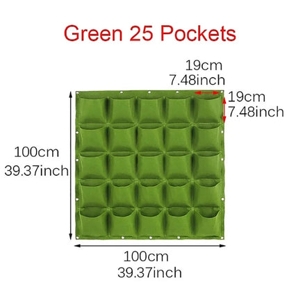 Wall Hanging Planting Bag – Multi-Pocket Vertical Garden Planter for Vegetables, Flowers, and Bonsai