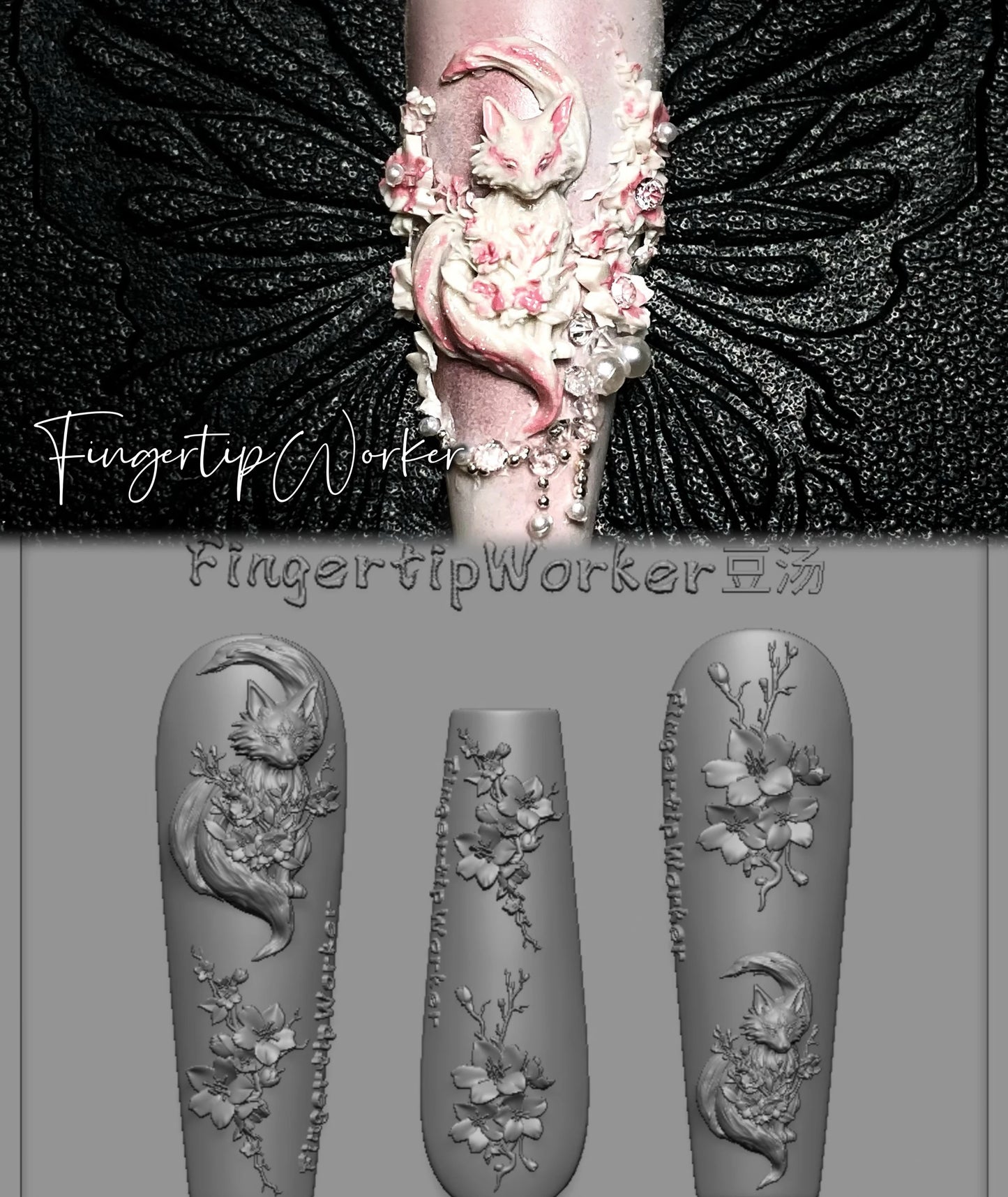 Snake Lolita Bow, Mushroom, Rose, Lotus, Bear 3D Acrylic Nail Mold - DIY Silicone Nail Decorations & Nail Art Products