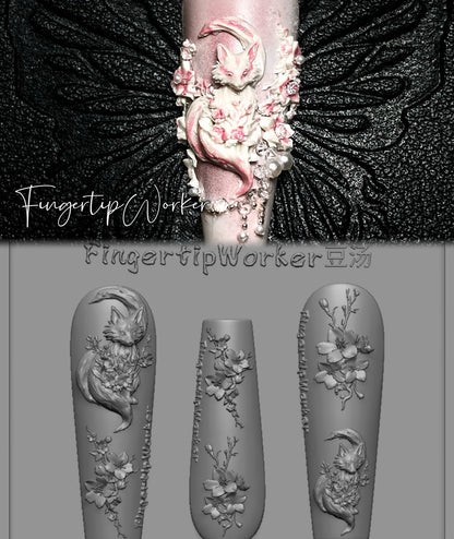 Snake Lolita Bow, Mushroom, Rose, Lotus, Bear 3D Acrylic Nail Mold - DIY Silicone Nail Decorations & Nail Art Products