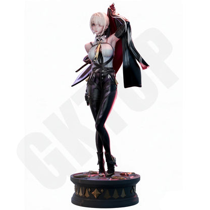 1/24 Short Blonde Lady Resin Figure Model - Unassembled Unpainted 3D Printed DIY Statue Kit