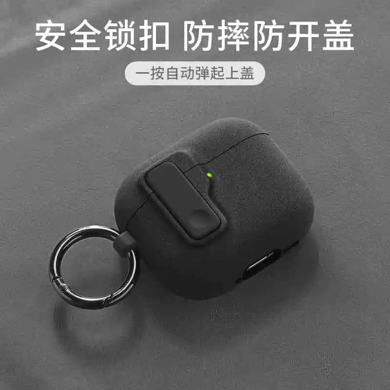 2024 New Hard Hybrid Protector Case for AirPods 4 (USB-C) — Magnetic Lid Lock Luxury Cover for Apple AirPods 4