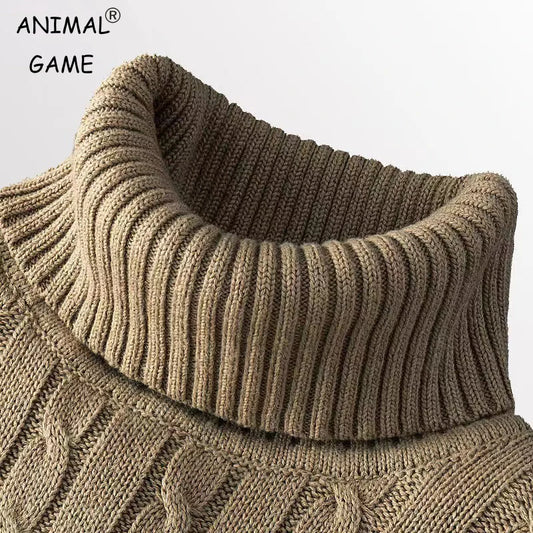 New Turtleneck Sweater for Men - Casual Rollneck Knitted Jumper, Warm Woolen Sweater