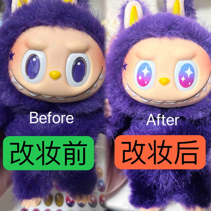 17cm Labubu V1/V2 Custom Eye Stickers Eyelash Vinyl Doll Makeup DIY Tools Accessories
