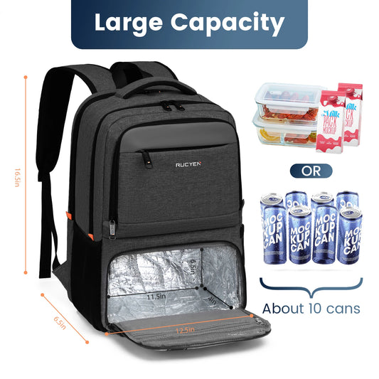 Insulated Lunch Backpack - Large Capacity Waterproof Cooler Bag for Picnic, Camping, Travel & Outdoor Activities