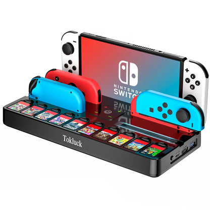 Switch Joy-Con Charger & Game Card Dock Station — HDMI & USB 3.0 Port Charging Stand for Switch OLED with Storage