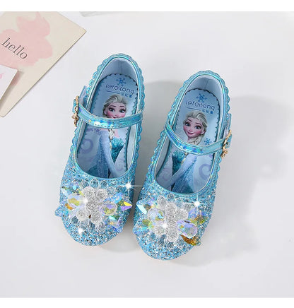 2024 Spring Girls' Elsa Princess Shoes - Ice and Snow Romance Crystal Sandals for Kids