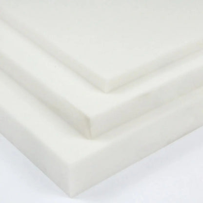 High-Density Chair Foam Cushion – White Square Upholstery Replacement Seat Pad, Premium Quality
