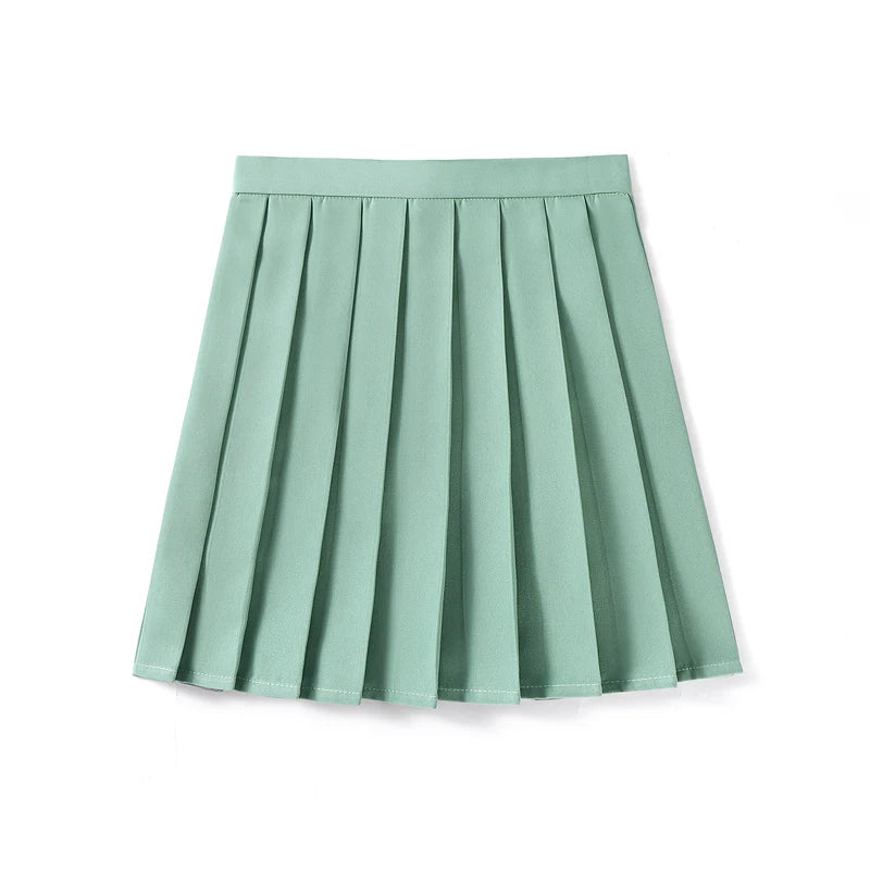 Women’s High Waist A-Line Skirt – Summer Harajuku Style Black Mini Pleated School Girl Uniform