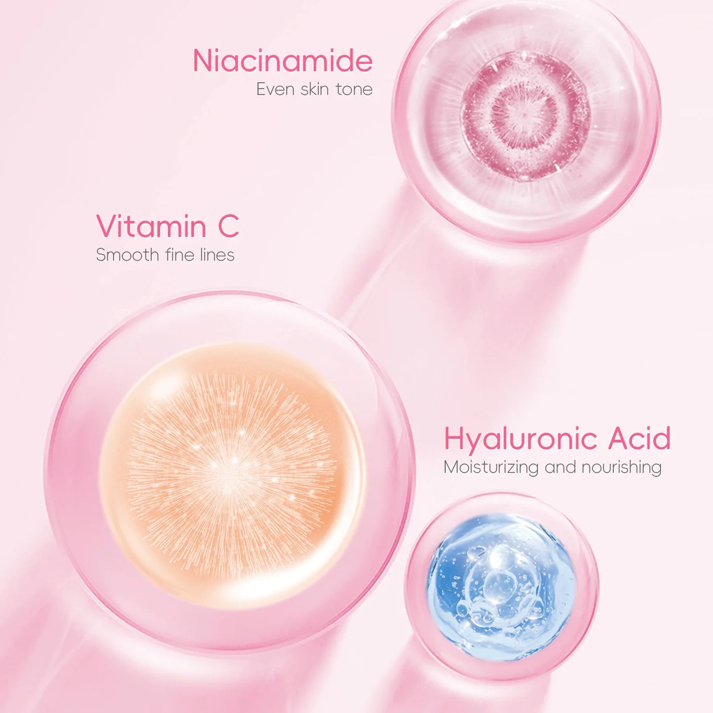 LAIKOU Sakura Eye Serum Roller — Hyaluronic Acid Moisturizing Cream for Eye Bags & Dark Circles, 15ml